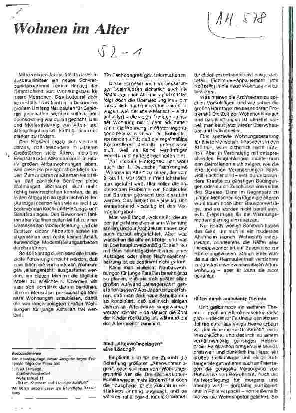Vorschauseite 1: Wohnen im Alter