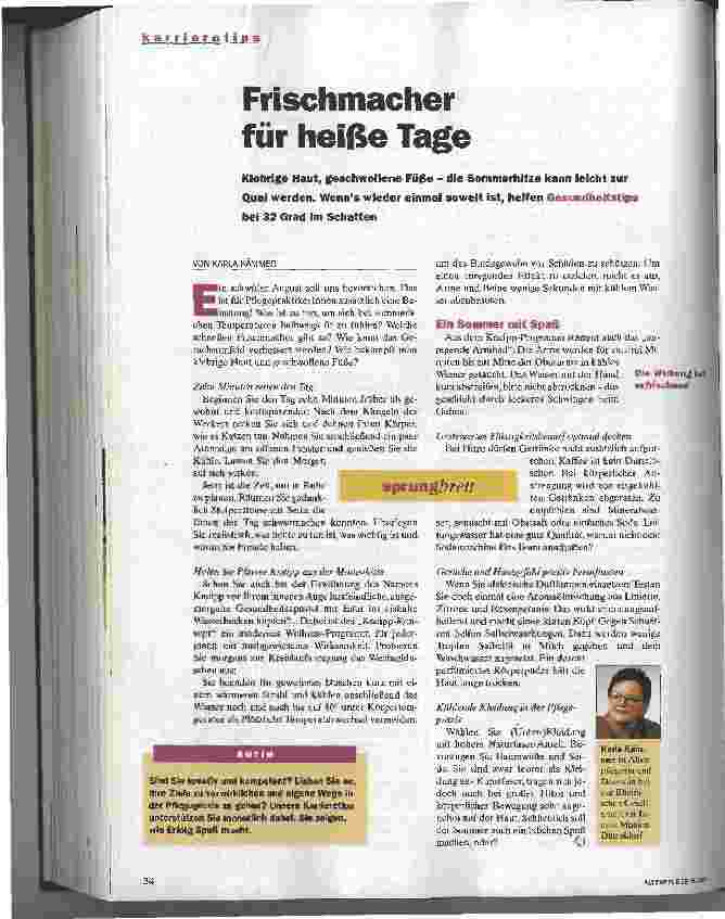 Vorschauseite 1: Frischmacher für heiße Tage