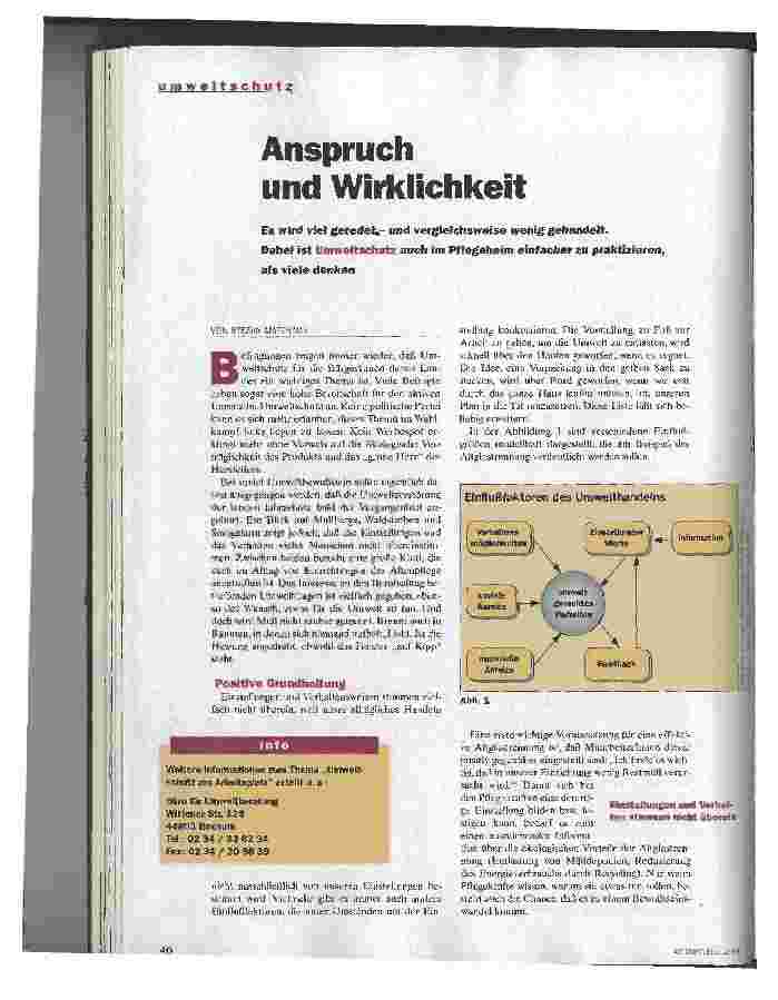 Vorschauseite 1: Anspruch und Wirklichkeit