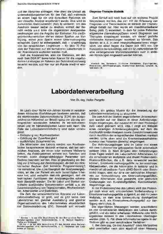 Vorschauseite 1: Labordatenverarbeitung