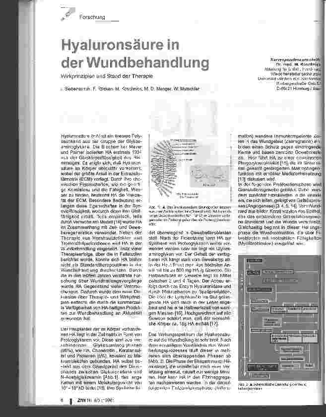 Vorschauseite 1: Hyaluronsäure in der Wundbehandlung Wirkprinzipien und Stand der Therapie