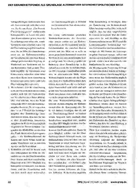 Vorschauseite 2: Gesundheitsökonomische Grundlagen und Defizite des Gesundheitsfonds
