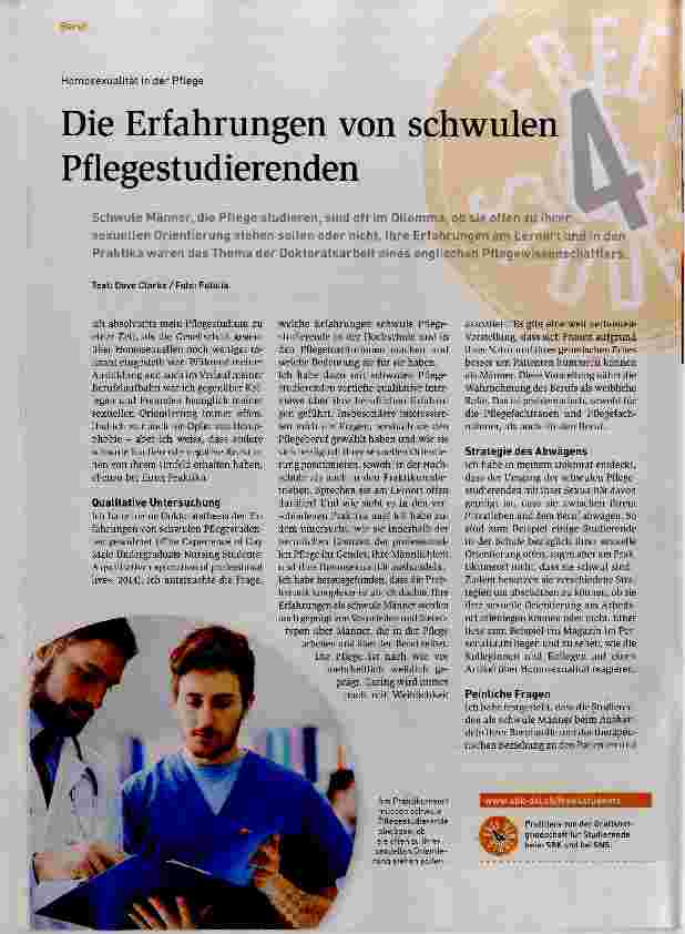 Vorschauseite 1: Die Erfahrungen von schwulen Pflegestudierenden
