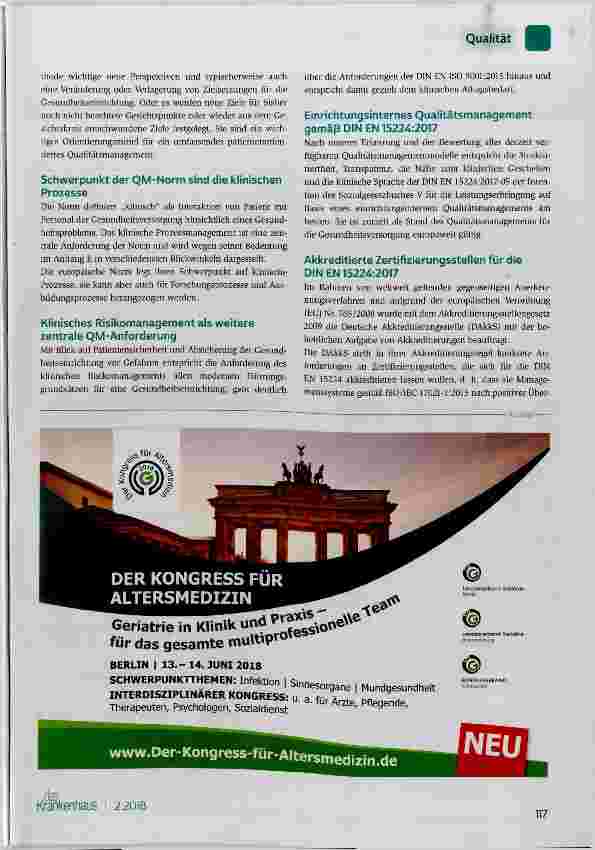 Vorschauseite 2: Die neue Europa-QM-Norm EN 15224