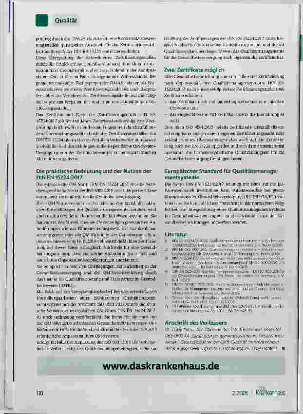 Vorschauseite 3: Die neue Europa-QM-Norm EN 15224