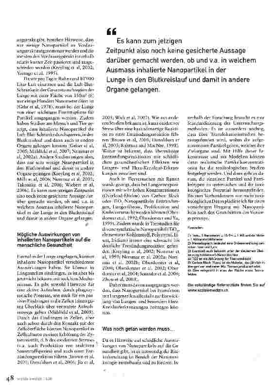 Vorschauseite 4: Nanopartikel: Risiko für unsere Gesundheit?