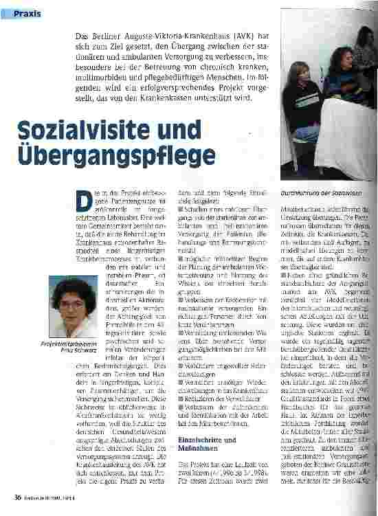 Vorschauseite 1: Sozialvisiste und Übergangspflege
