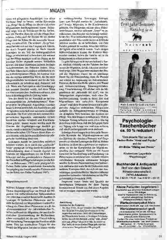 Vorschauseite 2: Das Erleben kultureller Differenz in Bayern Migration - Kultur - Pflege; Irseer Gespräch vom 16. bis 18. April 1998