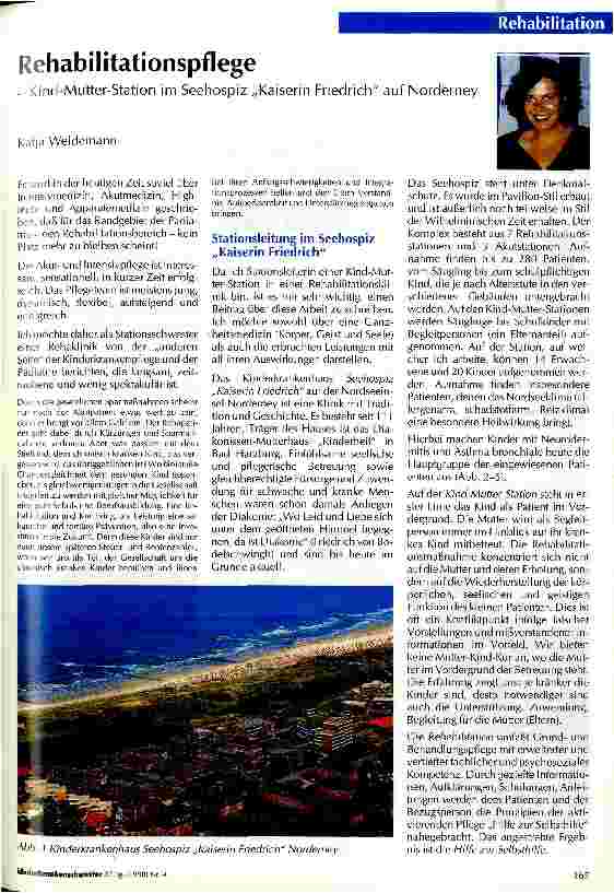 Vorschauseite 1: Rehabilitationspflege Kind-Mutter-Station im Seehospiz auf Norderney