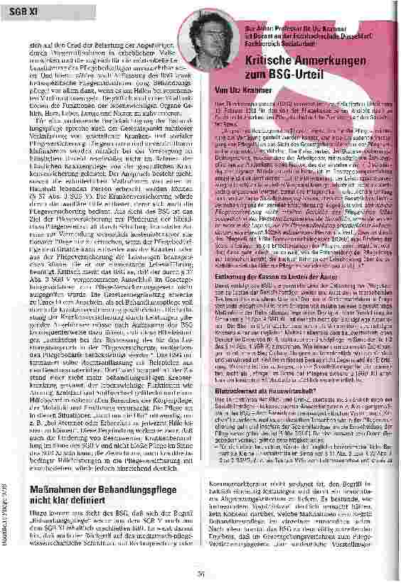 Vorschauseite 4: Hilfebedarf bei Diabetes mellitus Zur Auslegung des SGB XI durch das BSG (Teil 2)