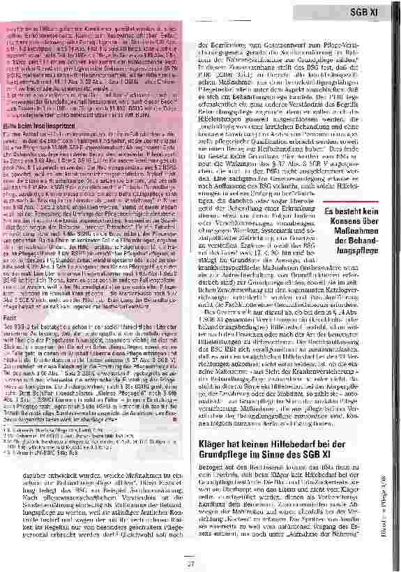 Vorschauseite 5: Hilfebedarf bei Diabetes mellitus Zur Auslegung des SGB XI durch das BSG (Teil 2)