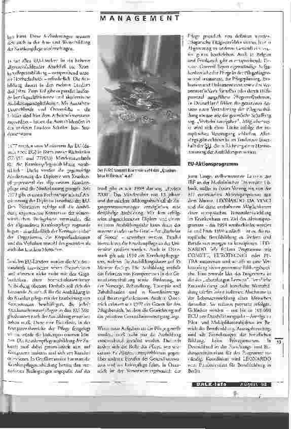 Vorschauseite 2: Der EURO wird eine Vielzahl organisatorischer Schritte erfordern
