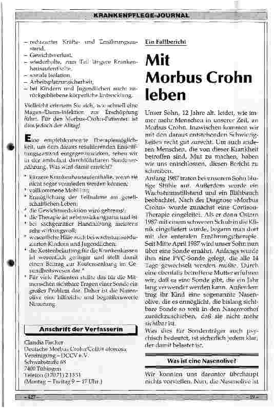 Vorschauseite 1: Ein Fallbericht Mit Morbus Crohn leben