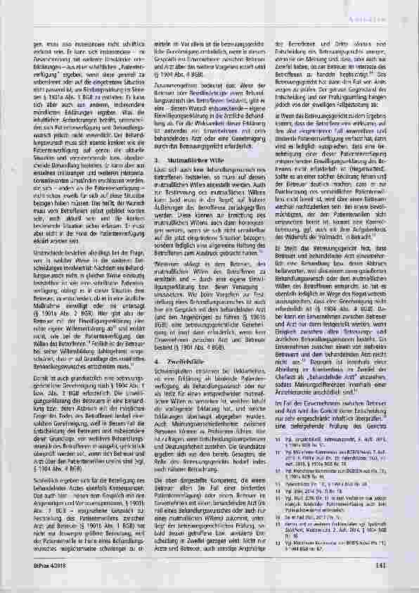 Vorschauseite 3: Grundlagen eines (betreuungsund strafrechtlich) rechtmäßigen Behandlungsabbruchs Patientenverfügung und Alternativen