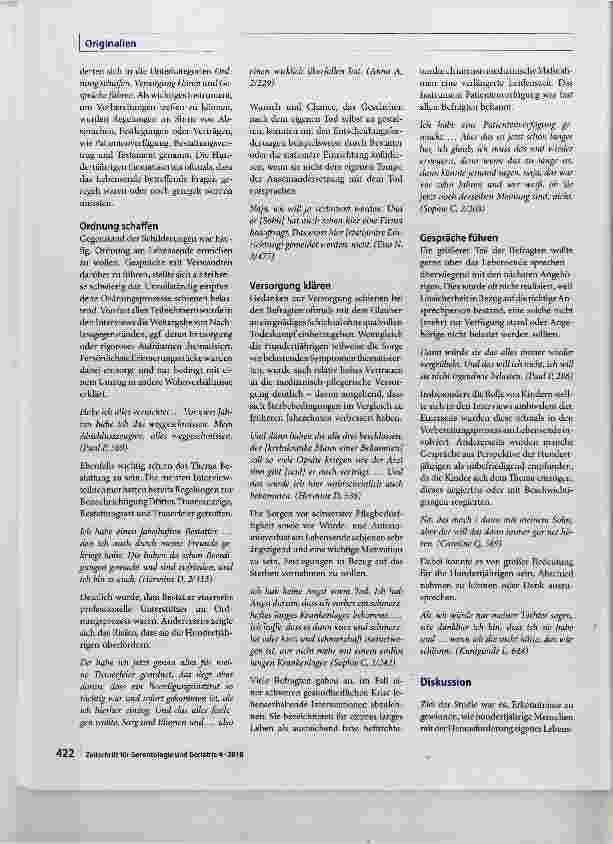 Vorschauseite 5: Hundertjährige in Vorbereitung auf das Lebensende?