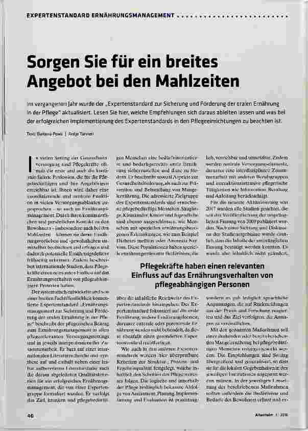 Vorschauseite 1: Sorgen Sie für ein breites Angebot bei den Mahlzeiten