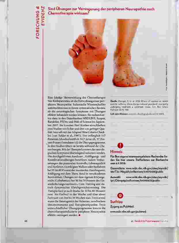 Vorschauseite 1: Sind Übungen zur Verringerung der peripheren Neuropathie nach Chemotherapie wirksam?