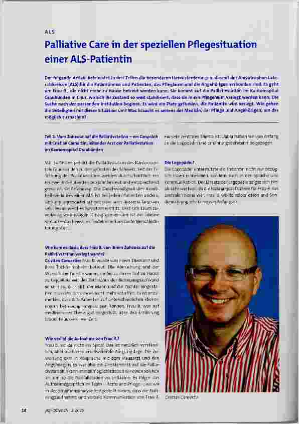 Vorschauseite 1: Palliative Care in der speziellen Pflegesituation einer ALS-Patientin