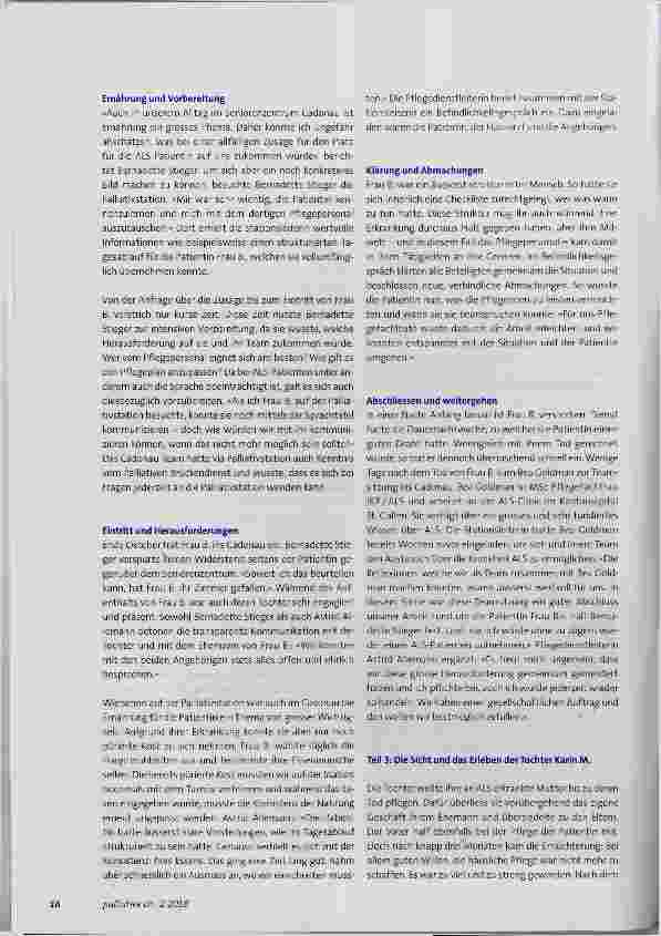 Vorschauseite 3: Palliative Care in der speziellen Pflegesituation einer ALS-Patientin