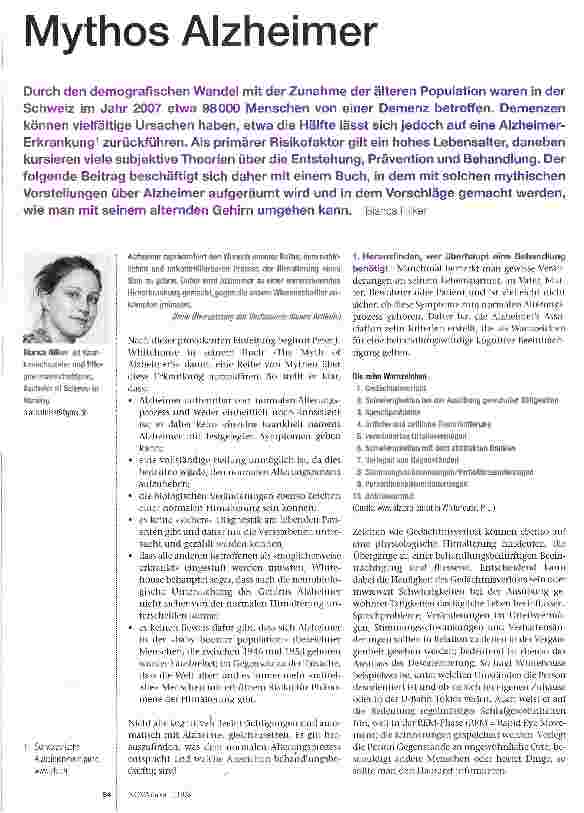 Vorschauseite 1: Mythos Alzheimer