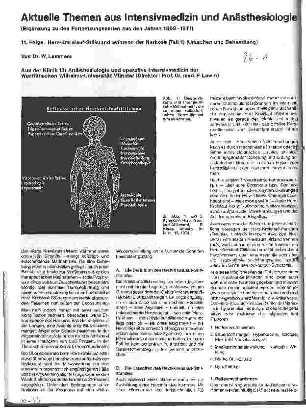 Vorschauseite 1: Aktuelle Themen aus Intensivmedizin und Anästhesiologie 11.Folge: Herz-Kreislauf-Stillstand während der Narkose (Teil I) Ursachen