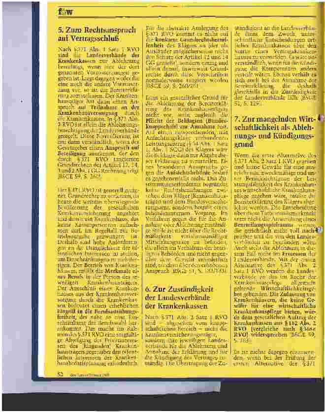 Vorschauseite 4: Rechtsprechung des Bundessozialgerichts zu Paragraph 371 RVO