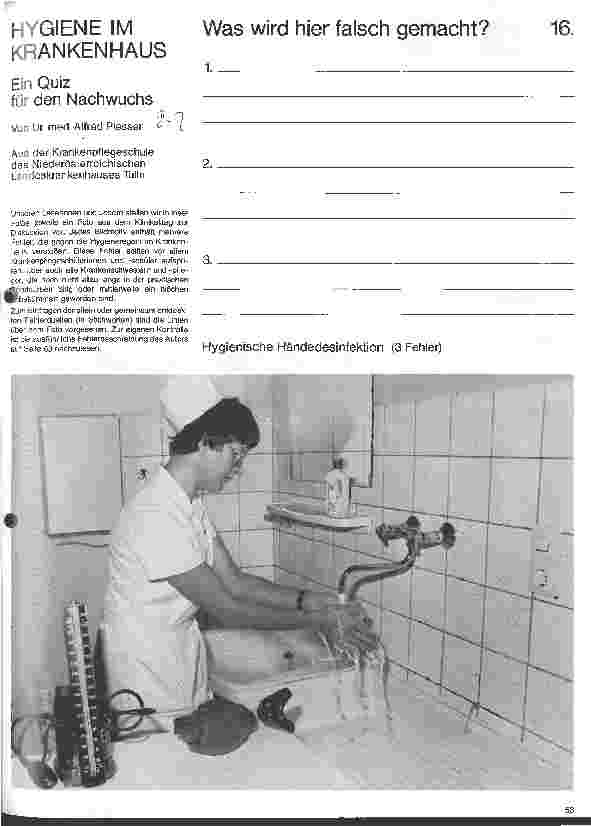Vorschauseite 1: Hygiene im Krankenhaus Ein Quiz für den Nachwuchs
