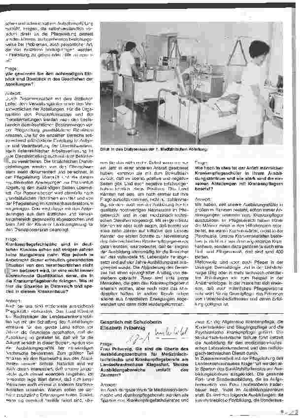 Vorschauseite 3: Das Allgemeine österreichische Landeskrankenhaus in Klagenfurt/Kärnten und sein Ausbildungszentrum - Interview mit Oberin Edith Baron