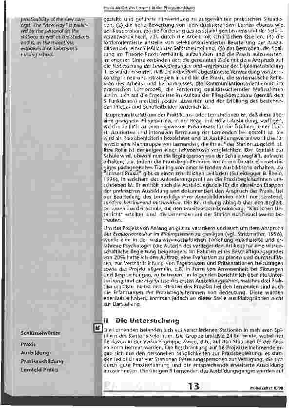 Vorschauseite 2: Praxis als Ort des Lernens in der Pflegeausbildung