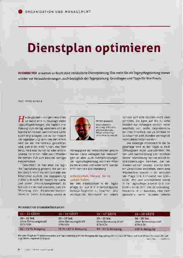 Vorschauseite 1: Dienstplan optimieren