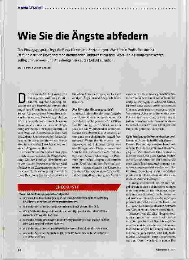 Vorschauseite 1: Wie Sie die Ängste abfedern