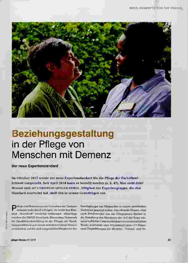 Vorschauseite 1: Beziehungsgestaltung in der Pflege von Menschen mit Demenz