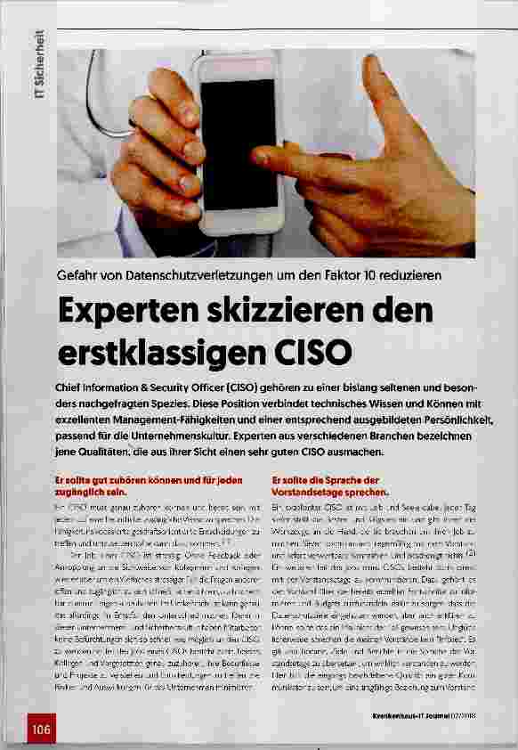 Vorschauseite 1: Experten skizzieren den erstklassigen CiSO