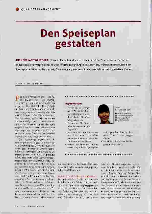 Vorschauseite 1: Den Speiseplan gestalten