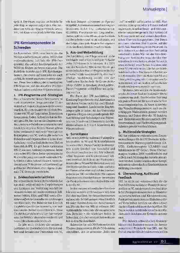 Vorschauseite 3: Infektionsprävention und -Kontrolle in Schweden