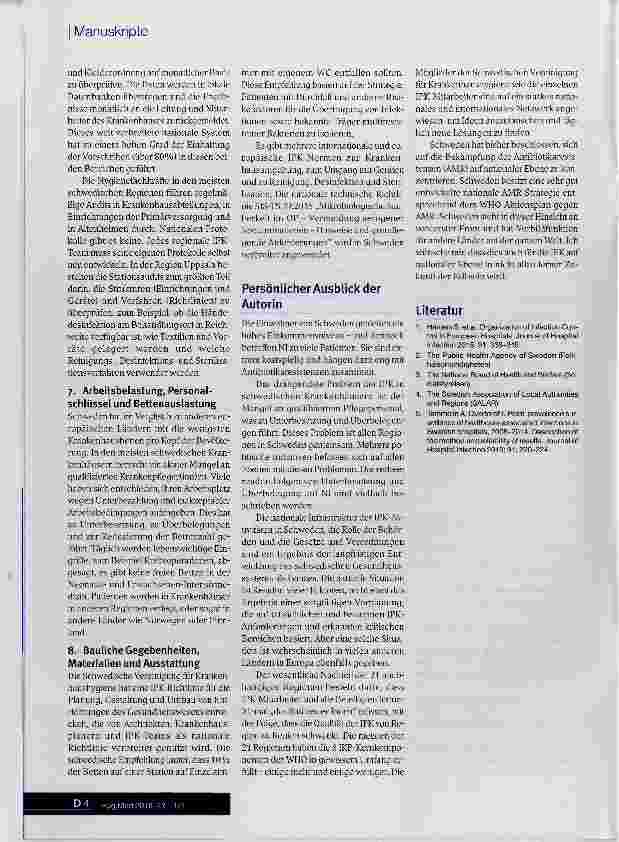 Vorschauseite 4: Infektionsprävention und -Kontrolle in Schweden