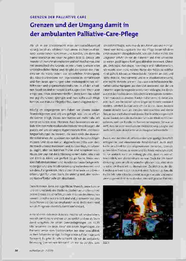 Vorschauseite 1: Grenzen und der Umgang damit in der ambulanten Palliative-Care-Pflege