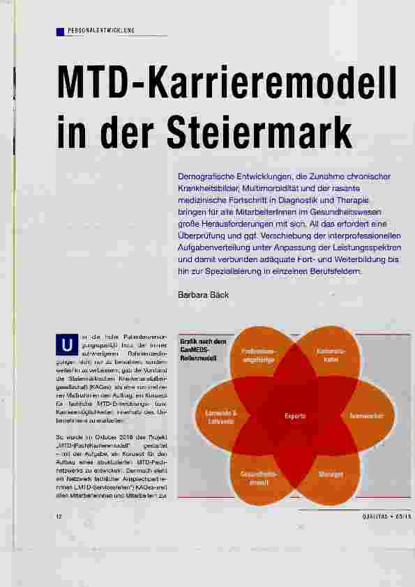 Vorschauseite 1: MTD-Karrieremodell in der Steiermark