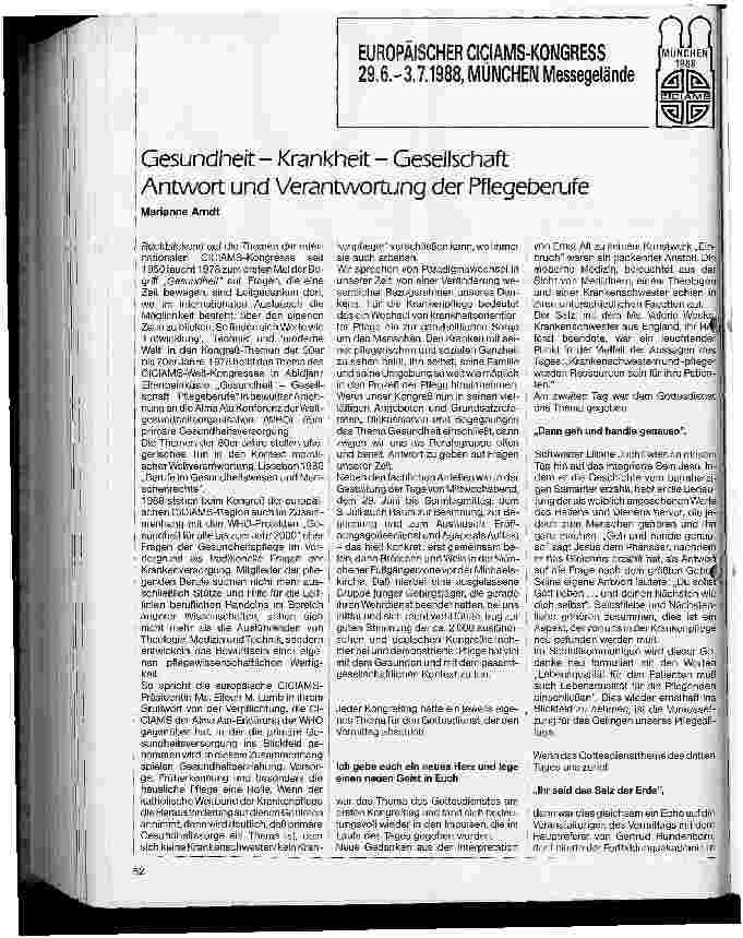 Vorschauseite 1: Gesundheit-Krankheit-Gesellschaft, Antwort und Verantwortung der Pflegeberufe