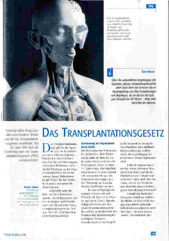 Vorschauseite 1: Das Transplantationsgesetz