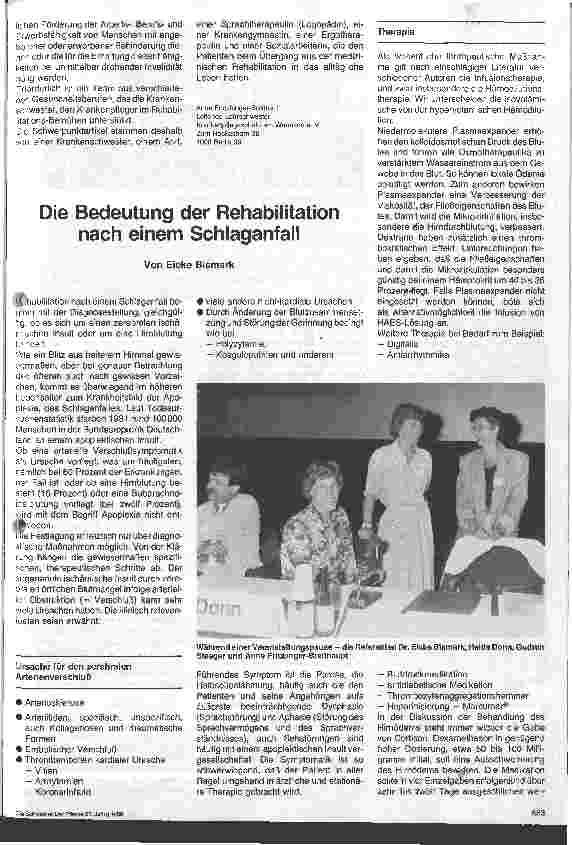 Vorschauseite 1: Die Bedeutung der Rehabilitation nach einem Schlaganfall