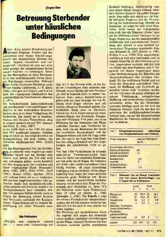 Vorschauseite 1: Betreuung Sterbender unter häuslicher Bedingungen