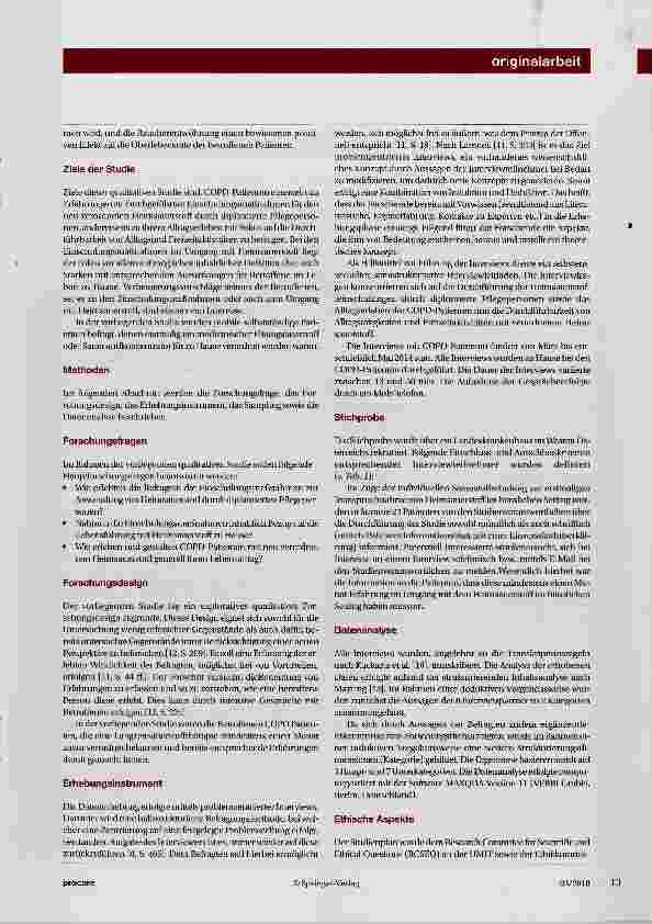Vorschauseite 3: Alltagserleben von COPD-Patienten mit neu verordnetem Heimsauerstoff Eine qualitative Untersuchung