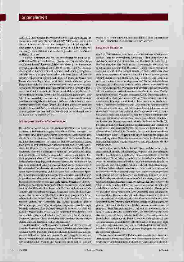 Vorschauseite 6: Alltagserleben von COPD-Patienten mit neu verordnetem Heimsauerstoff Eine qualitative Untersuchung