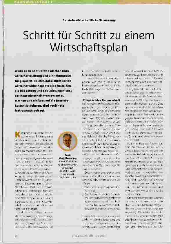 Vorschauseite 1: Schritt für Schritt zu einem Wirtschaftsplan