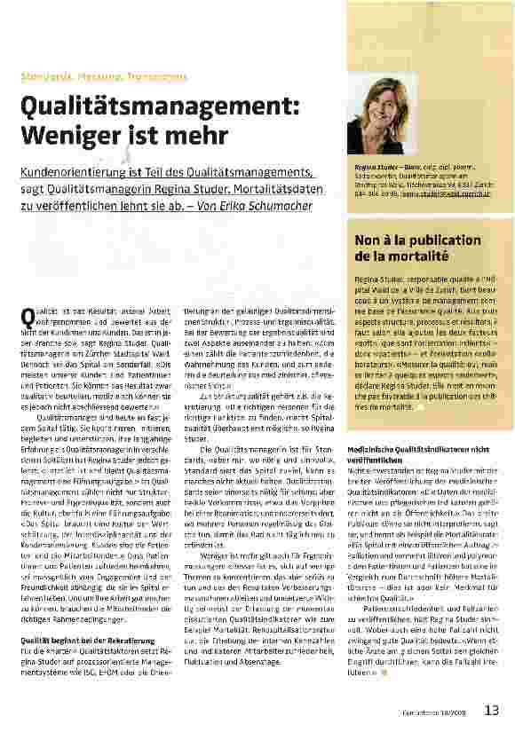 Vorschauseite 1: Qualitätsmanagement: Weniger ist mehr
