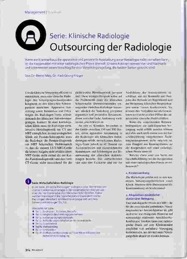 Vorschauseite 1: Outsourcing der Radiologie