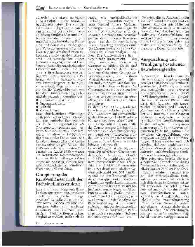 Vorschauseite 2: Betriebsvergleiche von Krankenhäusern