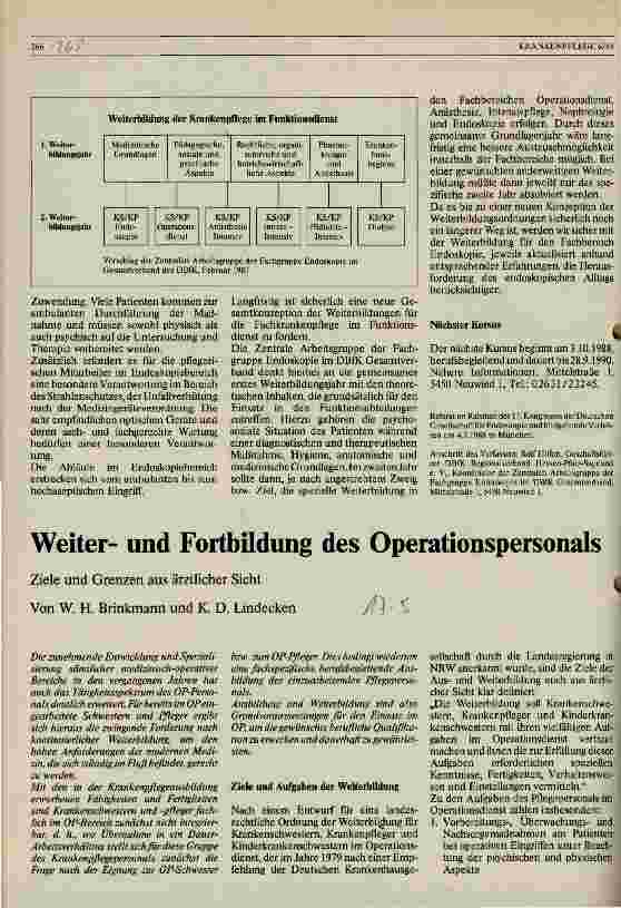 Vorschauseite 1: Weiterbildung und Fortbildung des Operationspersonals