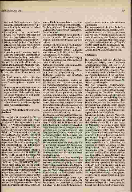 Vorschauseite 2: Weiterbildung und Fortbildung des Operationspersonals